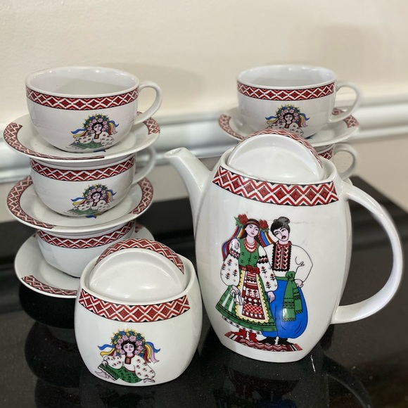 korosten Kitchen Korosten Coffee Tea Set Porcelain Ukrainian Art